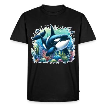 Orque Épaulard - T-shirt Premium bio Homme - noir - Devant - Nico (187cm)