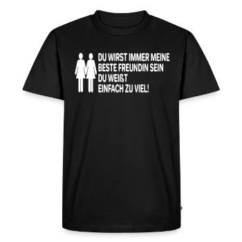 Meilleures amies amies l’amitié rengaine - T-shirt Premium bio Homme - noir - Devant - Nico (187cm)