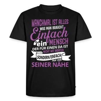 Aide aux personnes âgées Engel Soins infirmiers Maison de retraite - T-shirt Premium bio Homme - noir - Devant - Nico (187cm)