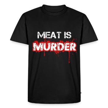 meat is murder vegetarian vegan - Men's Premium Organic T-Shirt - black - Front - Nico (187cm)