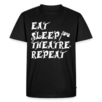 Eat Sleep Theatre Repeat - Scène cadeau - T-shirt Premium bio Homme - noir - Devant - Nico (187cm)