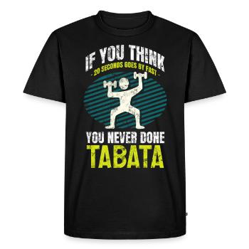 Tabata intervalle d’entraînement hiit cardio - T-shirt Premium bio Homme - noir - Devant - Nico (187cm)