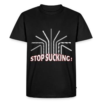 Environmental protection Plastic-free no plastic recycling - Men's Premium Organic T-Shirt - black - Front - Nico (187cm)