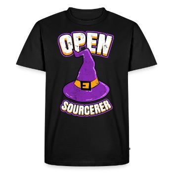 Programmeurs open source Hacker - T-shirt Premium bio Homme - noir - Devant - Nico (187cm)