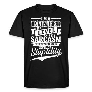 Painter painting sarcasm painting profession saying - Men's Premium Organic T-Shirt - black - Front - Nico (187cm)