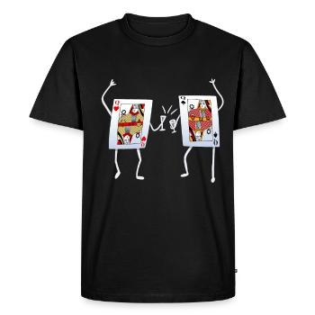 Poker Kartenspiel Spielkarte Dame - Männer Premium Bio T-Shirt - Schwarz - Vorne - Nico (187cm)