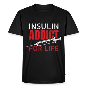 Insuline Diabète Diabétiques - T-shirt Premium bio Homme - noir - Devant - Nico (187cm)