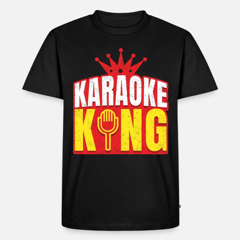 Karaoke King - Männer Premium Bio T-Shirt - Schwarz