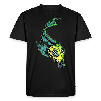 Poisson en masque à gaz Pollution dans la mer - T-shirt Premium bio Homme - noir - Devant - Nico (187cm)
