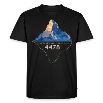 Zermatt Matterhorn summit 4478 m low poly mountain - Men's Premium Organic T-Shirt - black - Front - Nico (187cm)