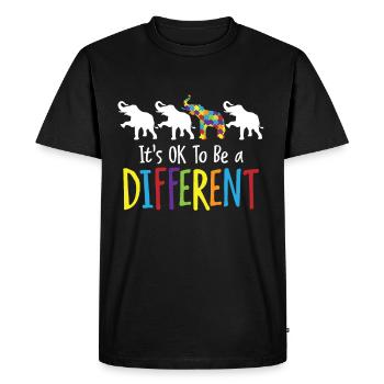 It s ok to be different - Elefant Autism Autist - Men's Premium Organic T-Shirt - black - Front - Nico (187cm)
