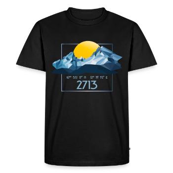 Bayern Watzmann low poly mountain climbing 2713 m - Men's Premium Organic T-Shirt - black - Front - Nico (187cm)