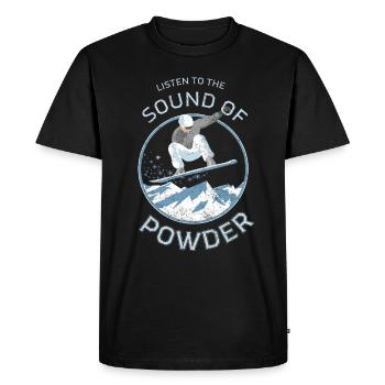 Conception de poudre de snowboarder - T-shirt Premium bio Homme - noir - Devant - Nico (187cm)