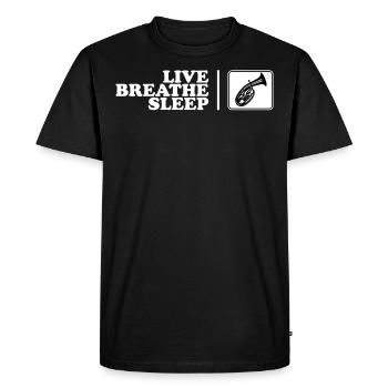 Tenor horn motif - Men's Premium Organic T-Shirt - black - Front - Nico (187cm)