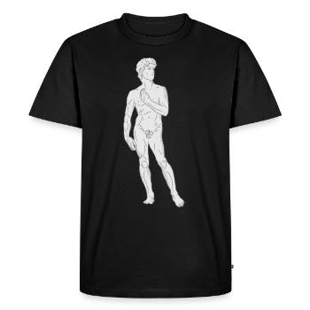 Geste de la main italienne - Statue de Michel-Ange David - T-shirt Premium bio Homme - noir - Devant - Nico (187cm)