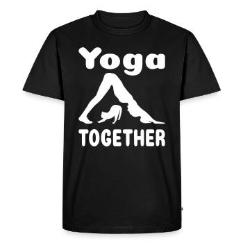 Yoga ensemble chat femme yoga exercice yoga formation - T-shirt Premium bio Homme - noir - Devant - Nico (187cm)