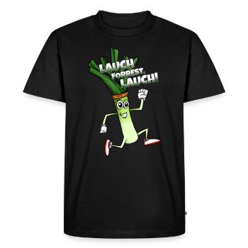 Conception drôle de poireaux pour le jogging en cours d'exécution marathon - T-shirt Premium bio Homme - noir - Devant - Nico (187cm)