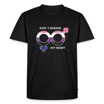 Conception du drapeau Genderfluid contre les rôles de genre - T-shirt Premium bio Homme - noir - Devant - Nico (187cm)