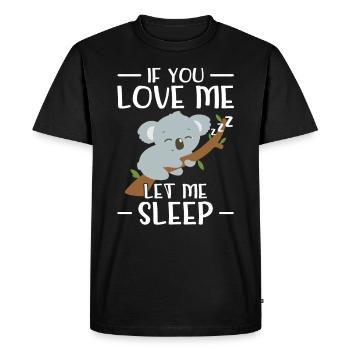 Lit de cadeau de chemise de sommeil Sleepyhead Long Sleeper - T-shirt Premium bio Homme - noir - Devant - Nico (187cm)