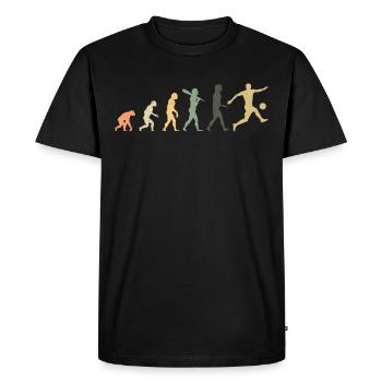 Soccer Evolution Retro | Cadeau de joueur de football - T-shirt Premium bio Homme - noir - Devant - Nico (187cm)