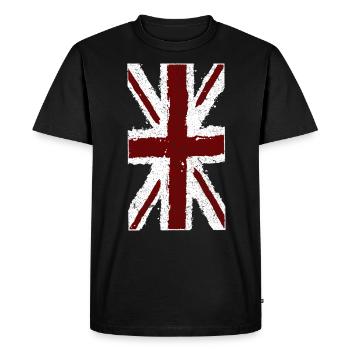 Drapeau Union Jack - drapeau Angleterre Grande-Bretagne - T-shirt Premium bio Homme - noir - Devant - Nico (187cm)