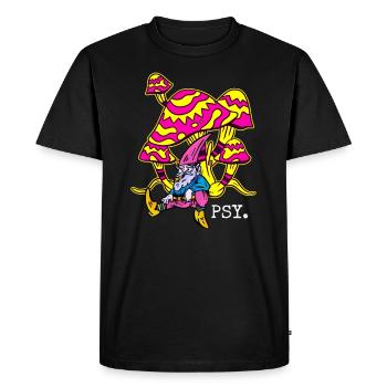 Magic Mushrooms Psychedelic Neon - Men's Premium Organic T-Shirt - black - Front - Nico (187cm)