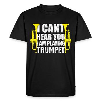 Joueur de trompette trompette joueur trompette - T-shirt Premium bio Homme - noir - Devant - Nico (187cm)