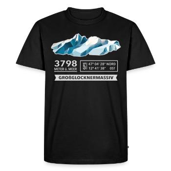 Grossglockner 3798m low poly mountain summit Austria - Men's Premium Organic T-Shirt - black - Front - Nico (187cm)