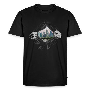 Francfort - T-shirt Premium bio Homme - noir - Devant - Nico (187cm)