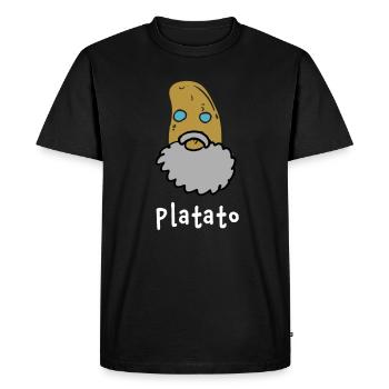 Philosopher Plato - Men's Premium Organic T-Shirt - black - Front - Nico (187cm)