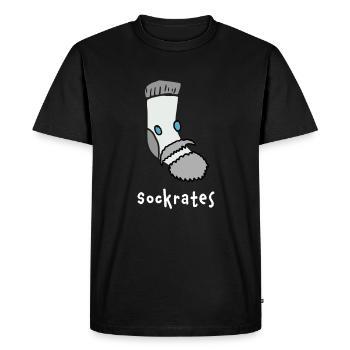 Philosopher Socrates - Men's Premium Organic T-Shirt - black - Front - Nico (187cm)