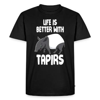 La vie est meilleure avec des tapirs - T-shirt Premium bio Homme - noir - Devant - Nico (187cm)