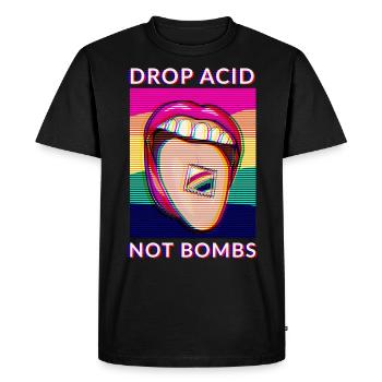 Trippy Pschedlelic LSD Trip Drop Acid Not Bombs - T-shirt Premium bio Homme - noir - Devant - Nico (187cm)