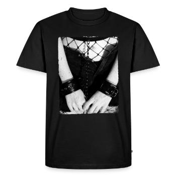Bondage BDSM for kinky sub and dom - Men's Premium Organic T-Shirt - black - Front - Nico (187cm)