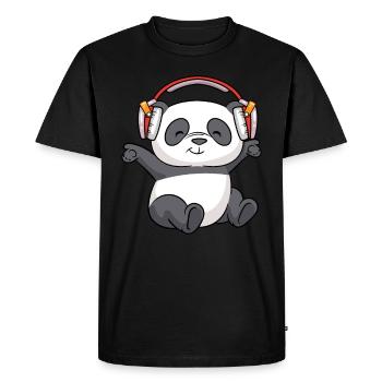 DJ Panda Headphones Panda Bear Bear - Men's Premium Organic T-Shirt - black - Front - Nico (187cm)