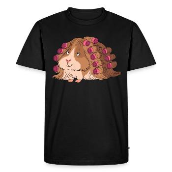 Curls de cochon d'Inde permanente cheveux longs - T-shirt Premium bio Homme - noir - Devant - Nico (187cm)