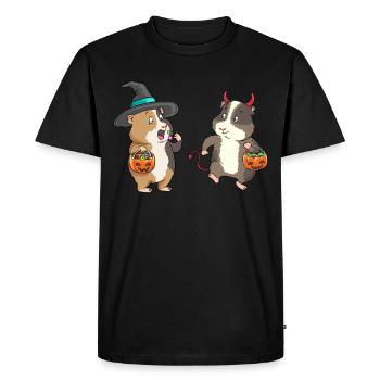 Costume d'Halloween cochon d'Inde sorcière diable - T-shirt Premium bio Homme - noir - Devant - Nico (187cm)