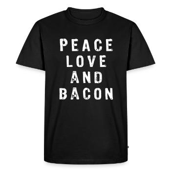 Amour de paix et bacon - T-shirt Premium bio Homme - noir - Devant - Nico (187cm)