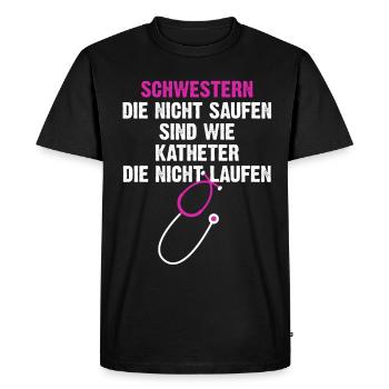 Krankenschwester Pflegepersonal - Männer Premium Bio T-Shirt - Schwarz - Vorne - Nico (187cm)