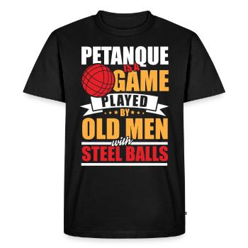 Petanque für einen Boule Spieler - T-shirt Premium bio Homme - noir - Devant - Nico (187cm)