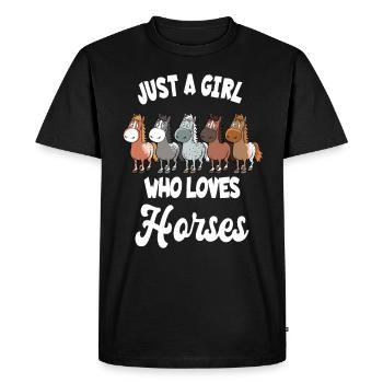 Juste une fille qui aime la conception de chevaux pour une - T-shirt Premium bio Homme - noir - Devant - Nico (187cm)