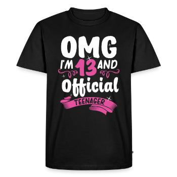 13e anniversaire cadeau officiel fille adolescente - T-shirt Premium bio Homme - noir - Devant - Nico (187cm)