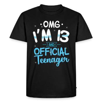 Cadeau officiel d'adolescent du 13e anniversaire - T-shirt Premium bio Homme - noir - Devant - Nico (187cm)