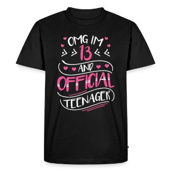 13e anniversaire fille cadeau officiel adolescent - T-shirt Premium bio Homme - noir - Devant - Nico (187cm)