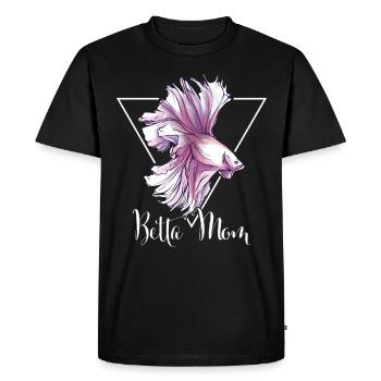 Poisson de combat siamois Betta Mom Fish Splendens - T-shirt Premium bio Homme - noir - Devant - Nico (187cm)