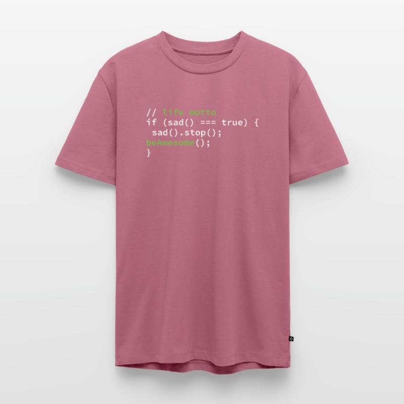 Coder Coding Lebensmotto Programmierer Männer Premium Bio T-Shirt