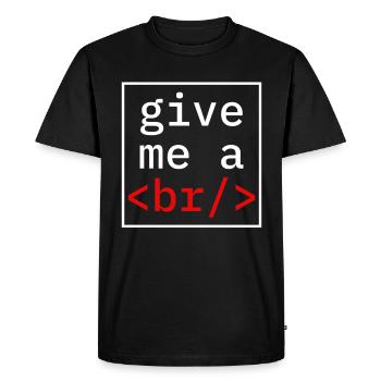 Coder coding break programmer - Men's Premium Organic T-Shirt - black - Front - Nico (187cm)