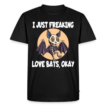 I Just Freaking Love Bats Okay Design - Men's Premium Organic T-Shirt - black - Front - Nico (187cm)