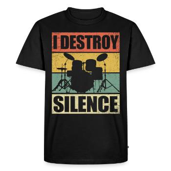 Batteur batteur batterie cadeau batteur - T-shirt Premium bio Homme - noir - Devant - Nico (187cm)