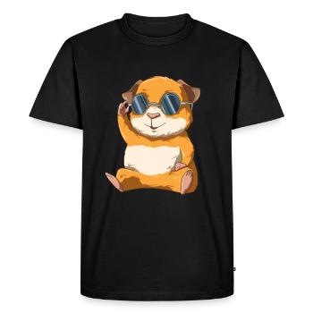 Mignon petit cochon d'Inde avec des lunettes de soleil - T-shirt Premium bio Homme - noir - Devant - Nico (187cm)